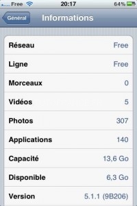 Informations Iphone