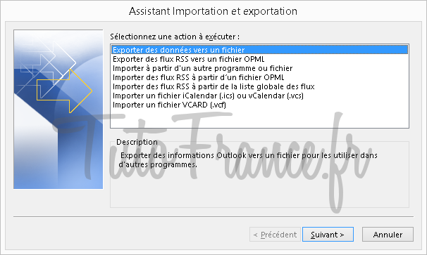 Exporter et sauvegarder les éléments Outlook vers un fichier de données Outlook (.pst) (5)