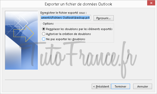 Exporter et sauvegarder les éléments Outlook vers un fichier de données Outlook (.pst) (9)